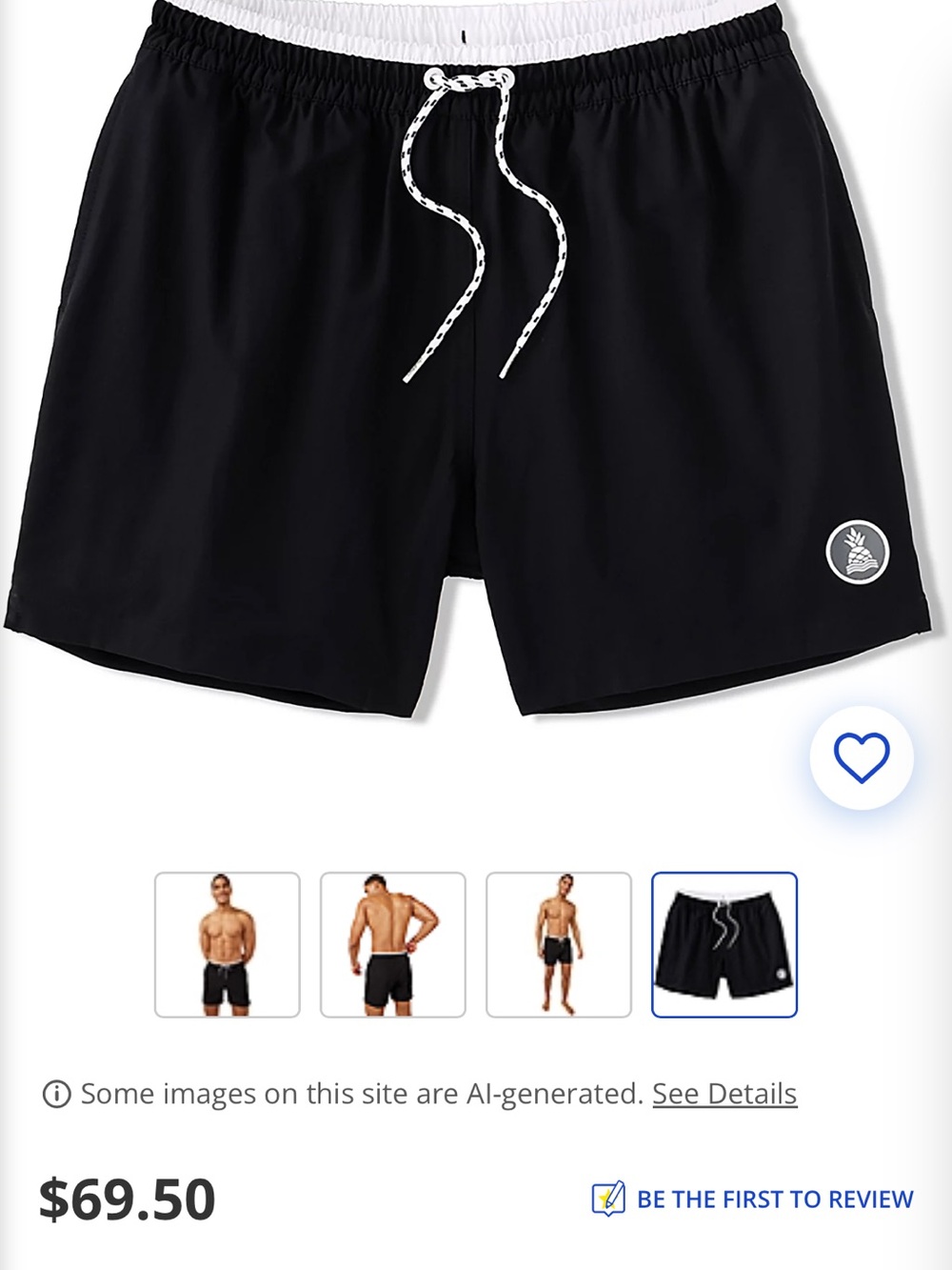 Mens Chubbies Swim Trunks Black